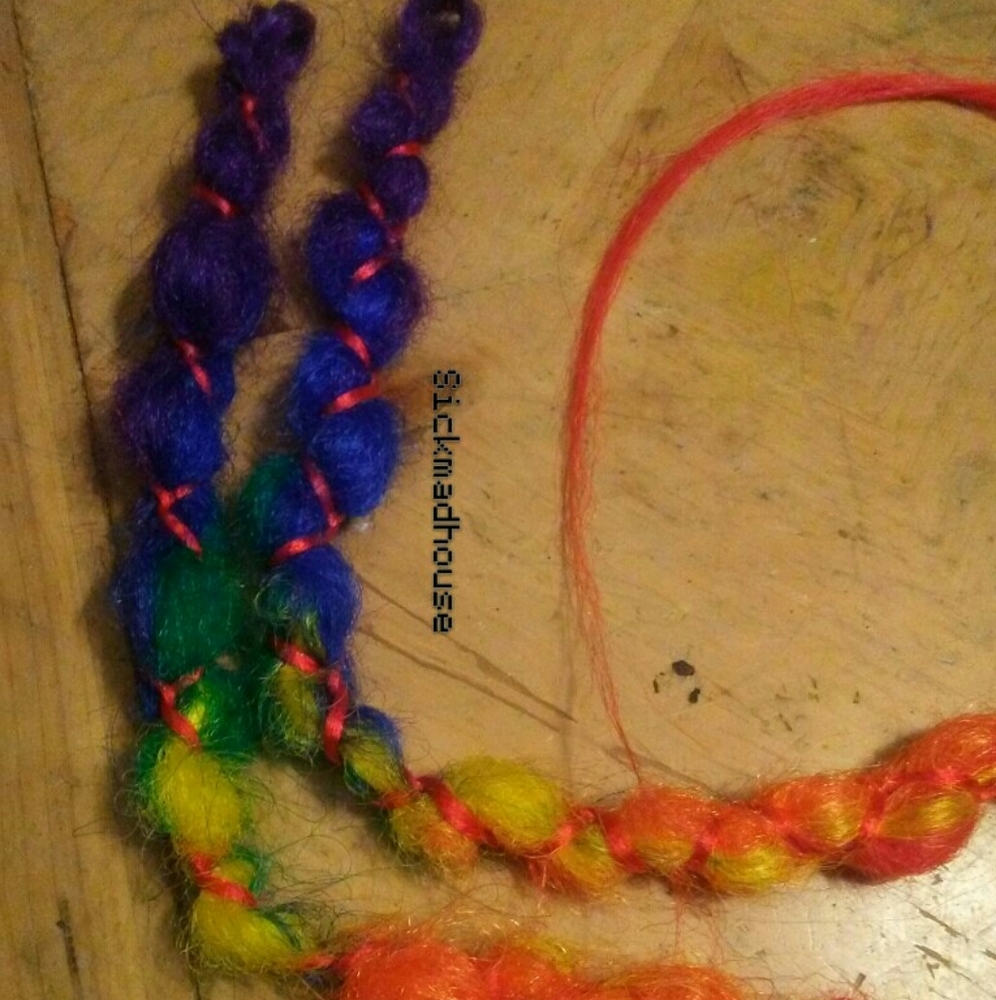 3 Rainbow Synthetic Dreads Dreadlocks Braids Long